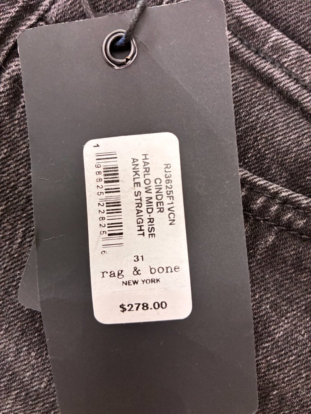 NWT Rag & Bone Harlow Mid Rise Ankle Straight Jeans - Cinder New 31 - Picture 4 of 5
